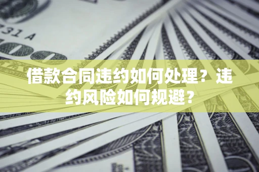 武汉借款合同违约如何处理？违约风险如何规避？