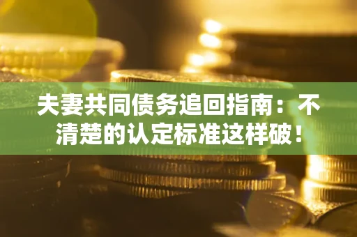武汉夫妻共同债务追回指南：不清楚的认定标准这样破！